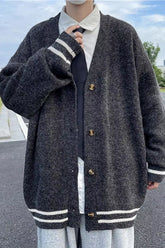 Loose Retro Knitted Men Cardigan Sweater