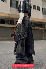Loose Hip Hop Black Denim Jeans Pants