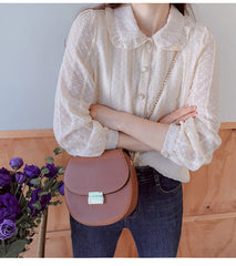 Long Sleeve Doll Collar Retro Chiffon Blouse Shirt
