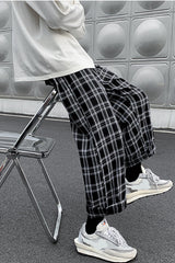 Retro Plaid Hip Hop Style Loose Pants
