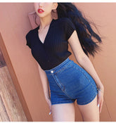 Sexy Skinny Stretch Shorts Denim Jeans