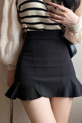 High Waist Mermaid Ruffles Mini Skirts