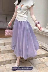 High Waist Ball Gown Elegant Long Satin Skirts