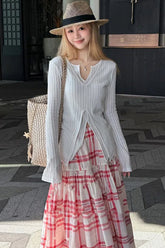 Loose Sweet Red Plaid Cute Skirts