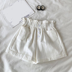 Elastic Waist Ruffle Elegant Summer Shorts