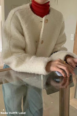 Vintage Wool Blends Elegant Short Jacket