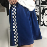 Side Checkered Plaid Shorts Pants