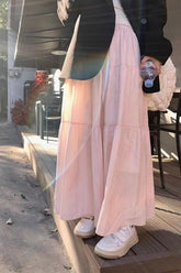 Loose A-Line Sweet Ruched Long Skirts