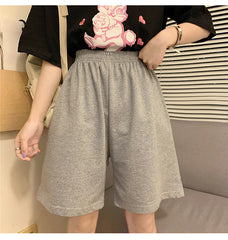 Basic Colors Elastic Waist Summer Shorts Pants