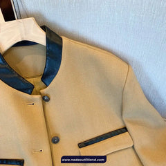 Long Sleeve Elegant Patchwork Cropped Office Jacket