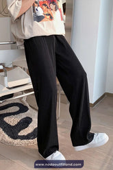 Casual Ice Silk Men Pleated Long Pants