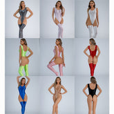 Satin Touch Bodysuit With Stockings