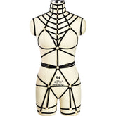 Couples Black Bodysuit Revealing Strappy Harness Lingerie Black Teddy