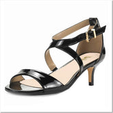 5cm Thin High Heels Shoes Open Toe Buckle Strap