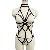 Hot Womens Black Bodysuit Sexy HubLai Lingerie Harness Chubby Teddy