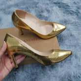 8cm Sexy Crocodile Pattern Pointed Toe High Heels