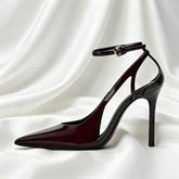 Ankle Strap Buckle Slingback Design Stiletto Sandals