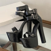 Big Size 43 44 45 Black Chunky Platform Sandals