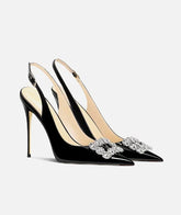 Black Rhinestone Square Buckle High-Heeled Shoes