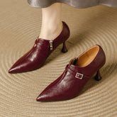 Burgundy Soft Leather Designer Shoes