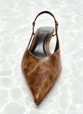 Comfortable Brown Soft Leather High Heels