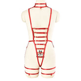 Sexiest Red Bodysuit Red Strappy Harness Lingerie Sex Teddy