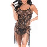 Sexy Chemise Dress Mesh Black Lingerie Hot See Through Nightgown