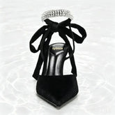 Black Velvet Pointed Toe Heels