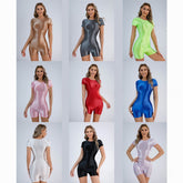 Oil Shiny Bodysuit Shorts