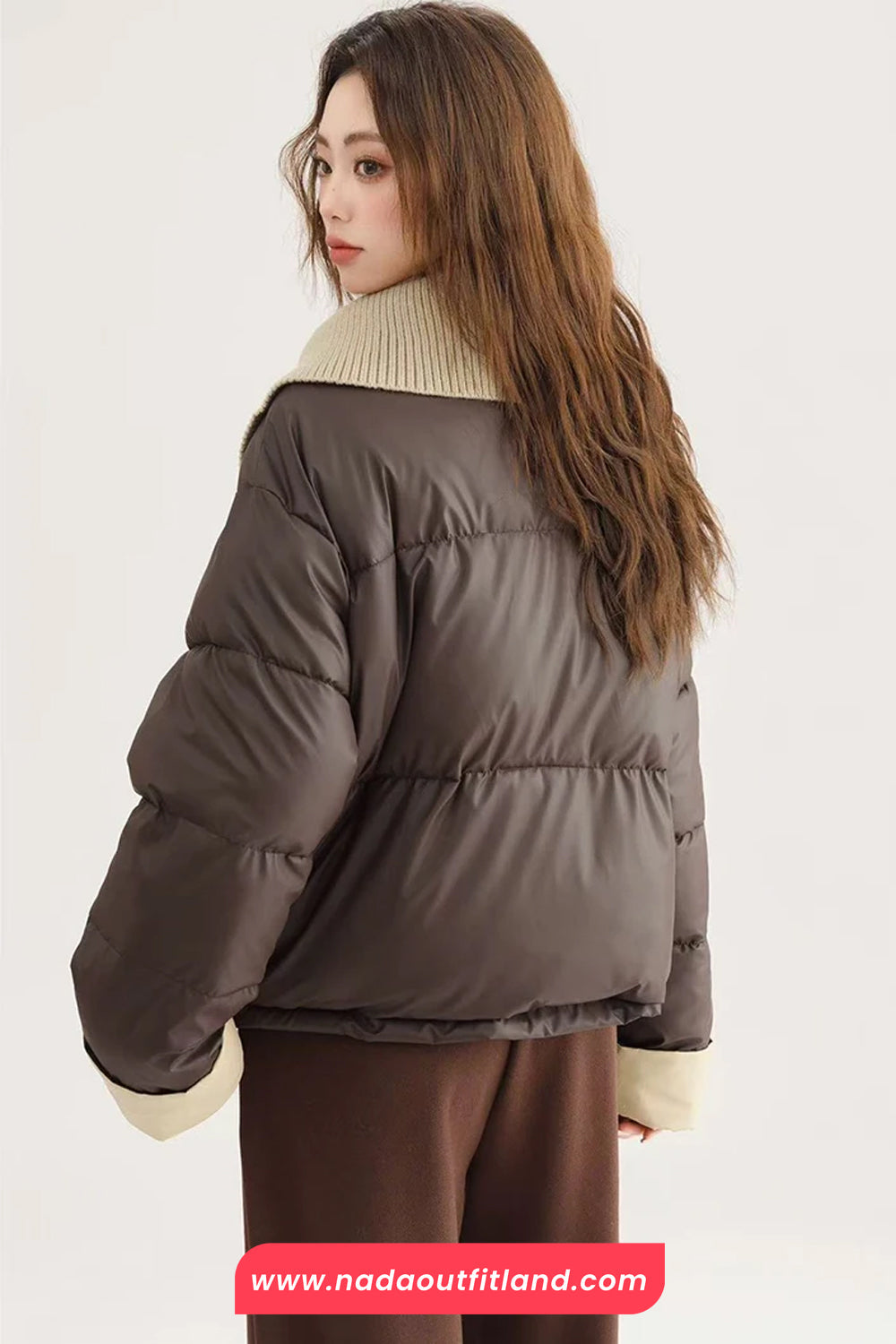 Loose Lapel Collar Parkas Coat Jacket