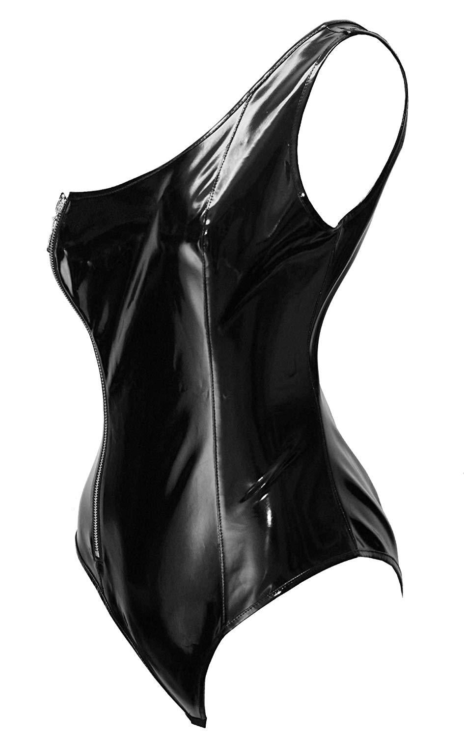 Nasty Leather Bodysuits Lingerie HubLai Slutty Teddy Fetish