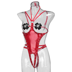 Women Open Back Bodysuit Sexy HubLai Bondage Lingerie Teddy Fetish