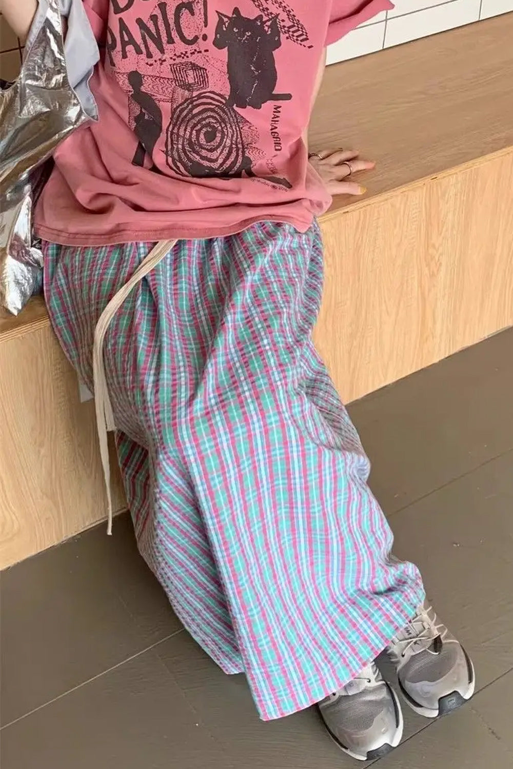 High Waist Plaid Maxi Skirt â€?Soft Aesthetic Everyday Outfit