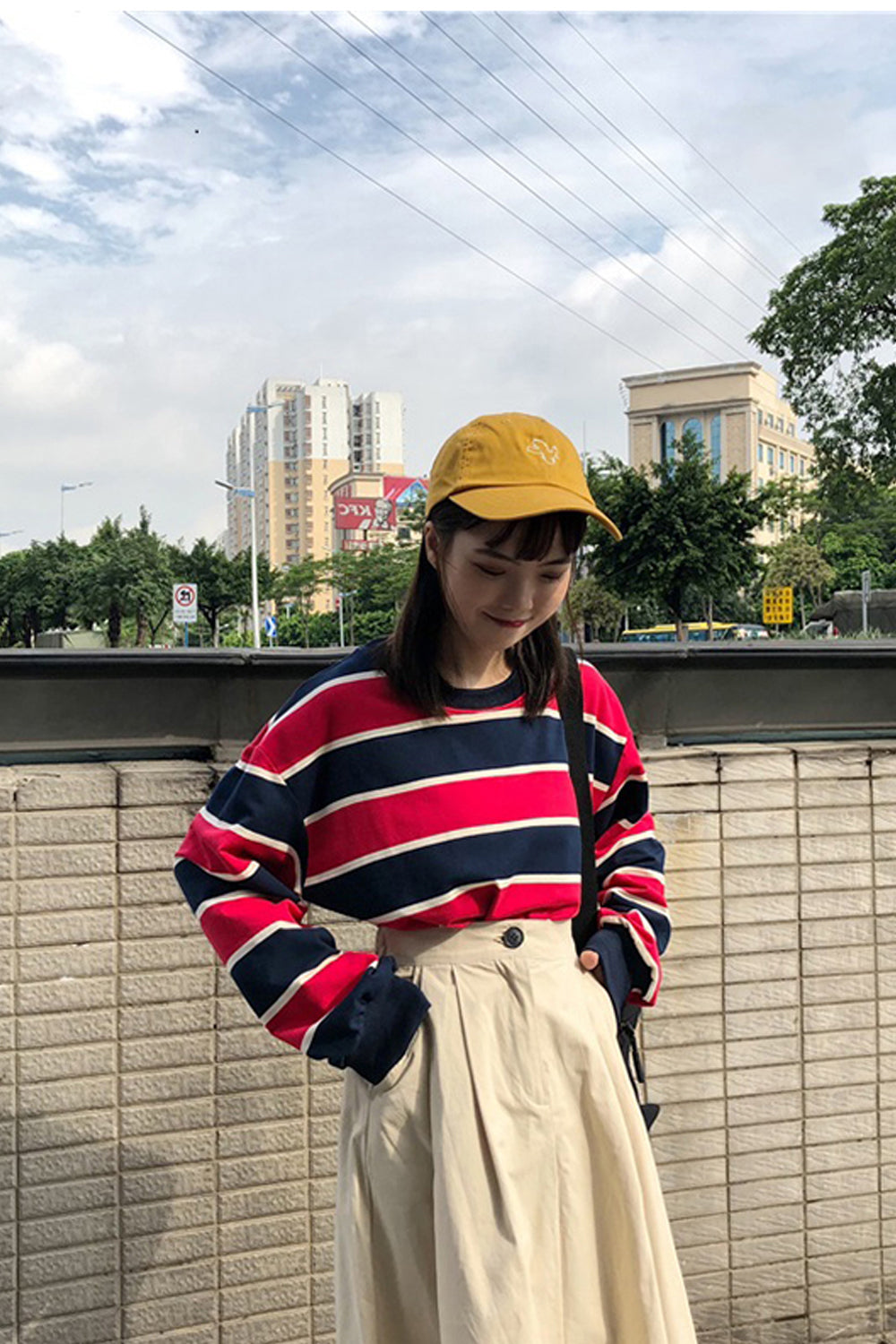 Long Sleeve O-Neck Striped Sweatshirt