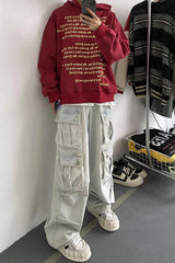 Light Blue Cargo Multi Pockets Jeans Pants
