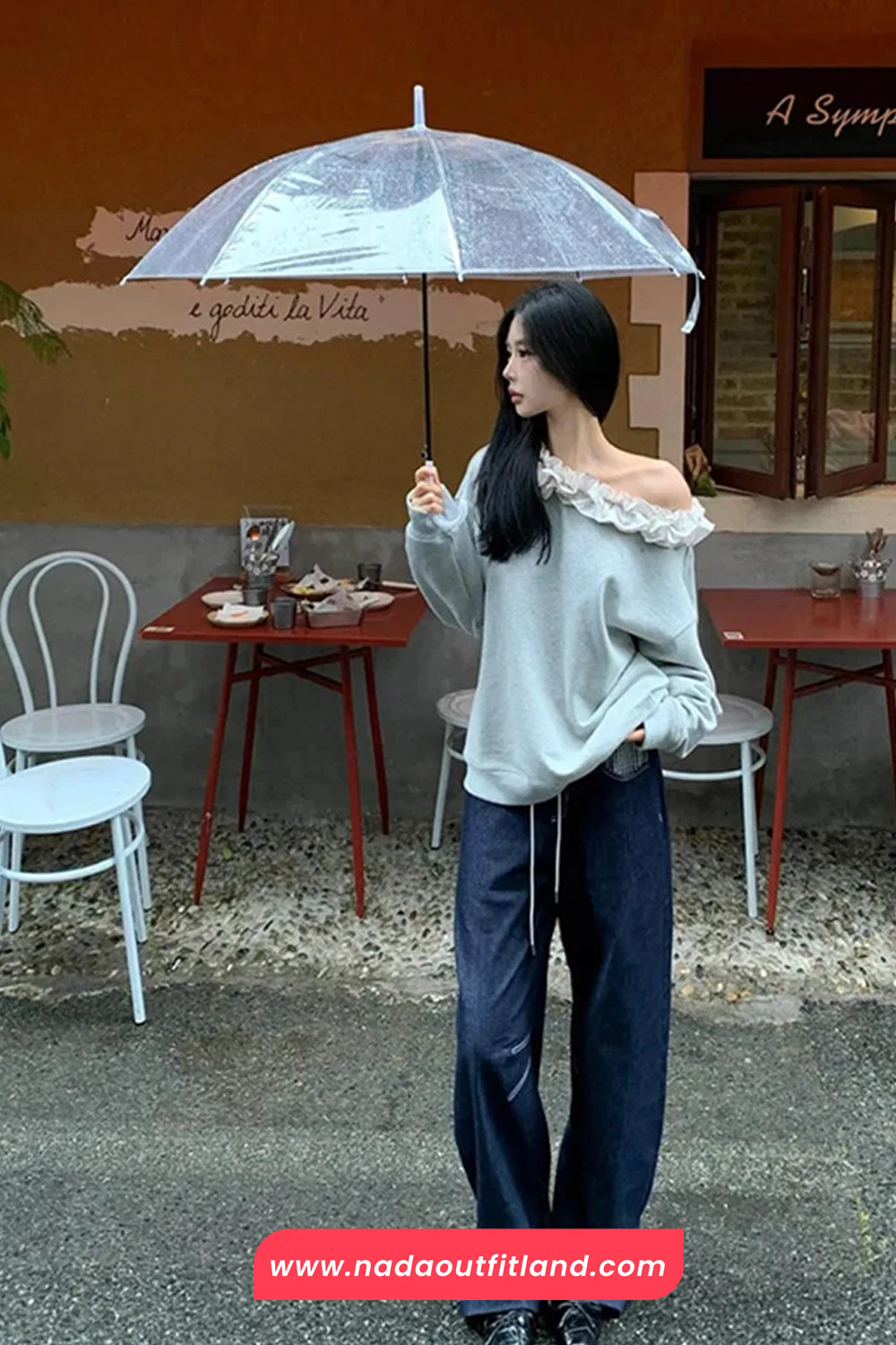 Long Sleeve 3D Floral Off Shoulder Sweatshirt