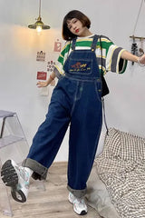 Wide Leg Cute Embroidered Jeans Jumpsuits