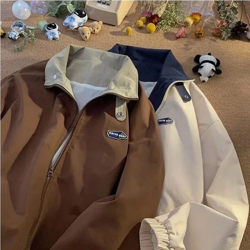 Loose Vintage Collar Basic Jackets