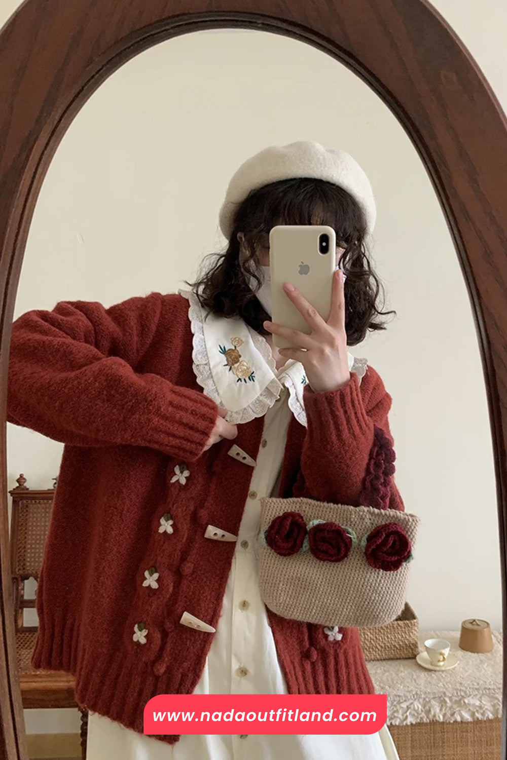 Long Sleeve Vintage Floral Embroidered Cardigan Sweater