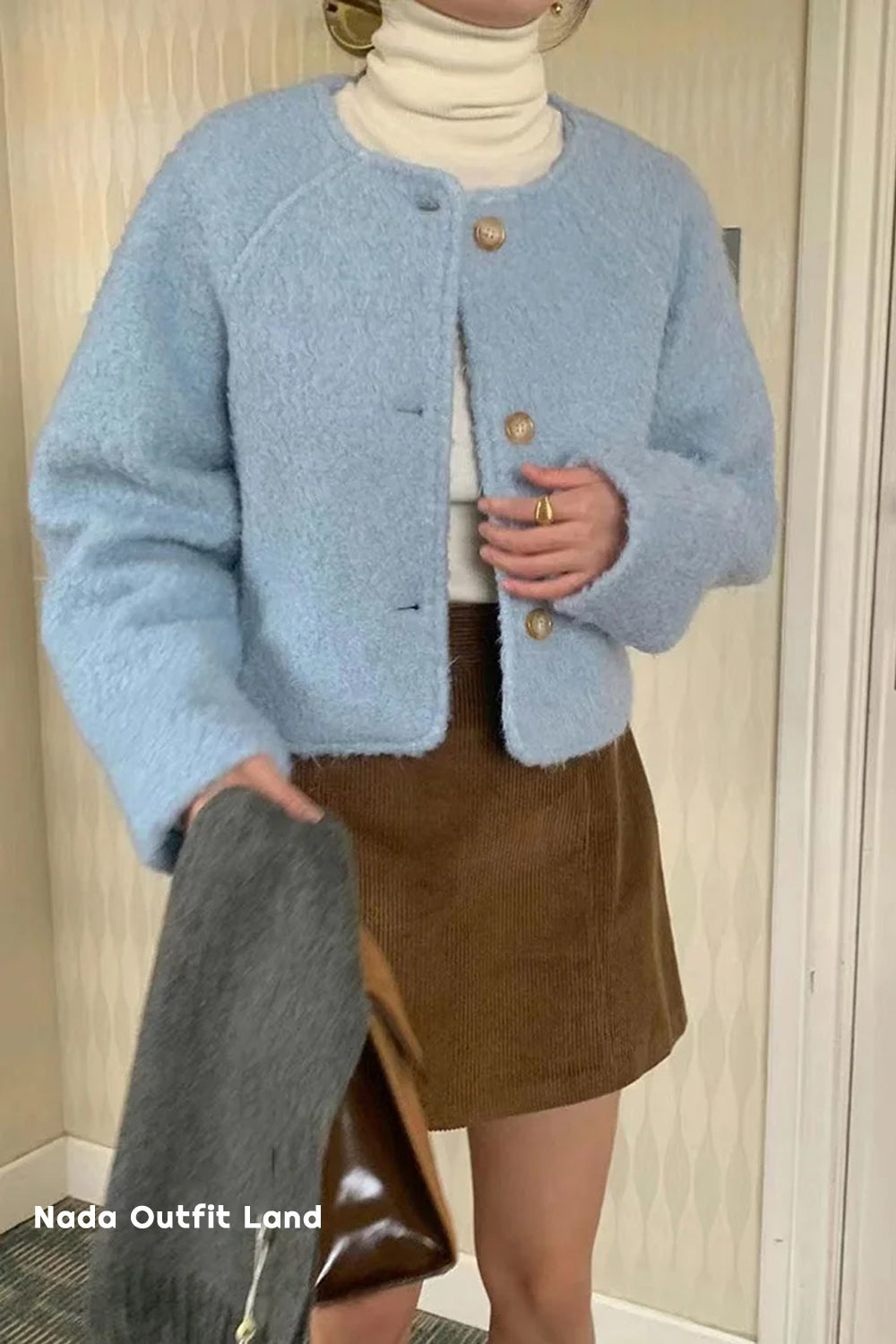 Vintage Wool Blends Elegant Short Jacket