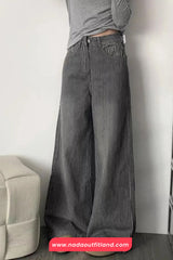 Loose Vintage Elegant Denim Striped Pants