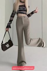 High Waist Slim Flare Office Long Pants