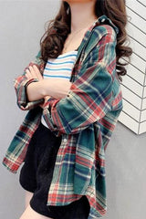 Retro Colors Casual Plaid Shirt