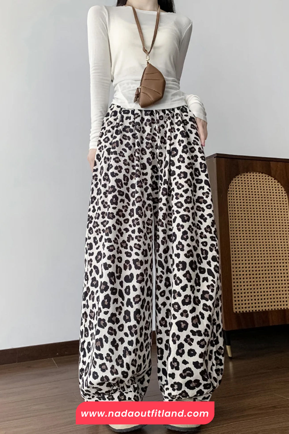 Loose Vintage Hip Hop Leopard Patten Wide Leg Pants