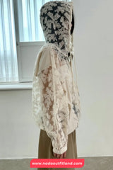 Long Sleeve Lace Hooded Transparent Jacket