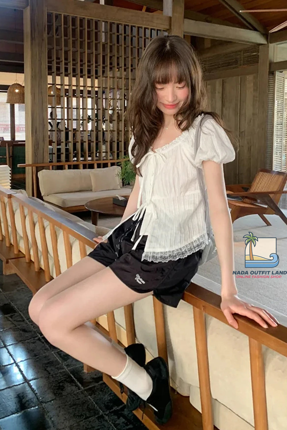 Puff Sleeve Cute Sweet Lace Cropped Shirt