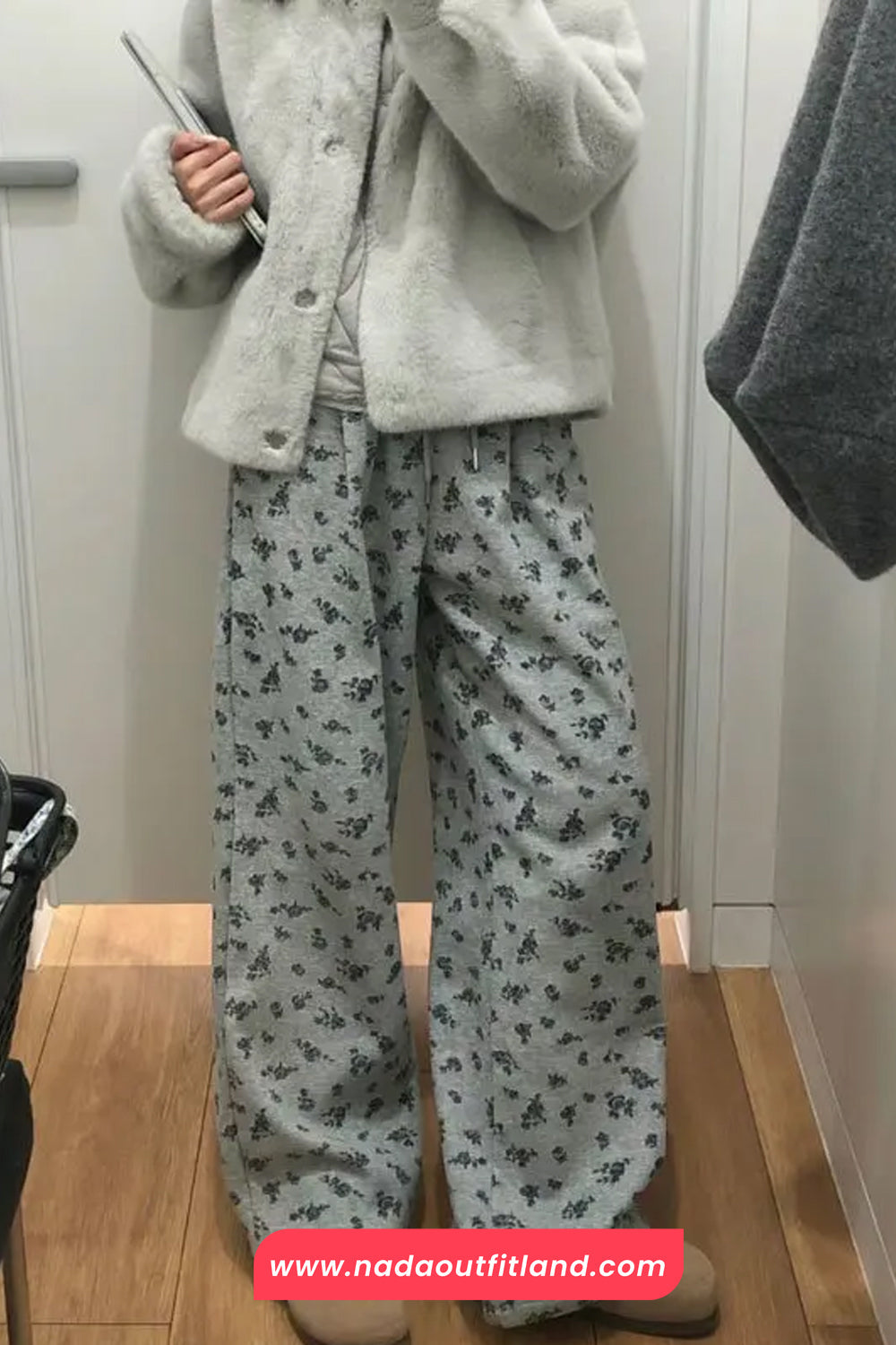 Loose Thick Floral Pattern Casual Sweatpants