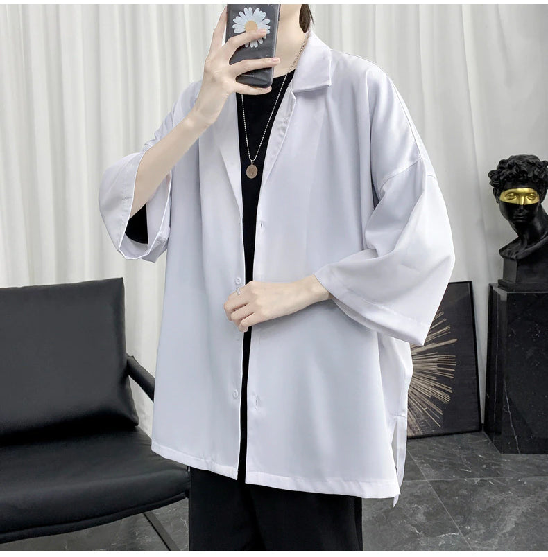 Short Sleeve Loose Casual Men Shirt