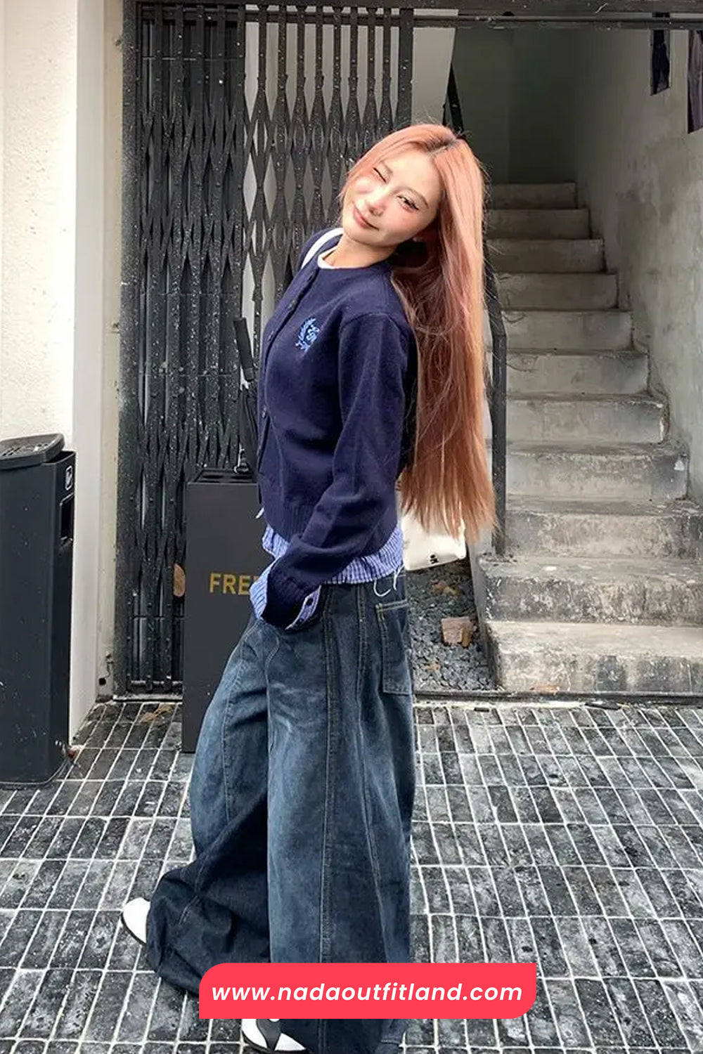 High Waist Loose Retro Black Jeans Pants