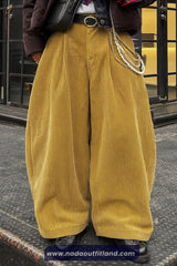 Loose Style Wide Leg Corduroy Men Pants